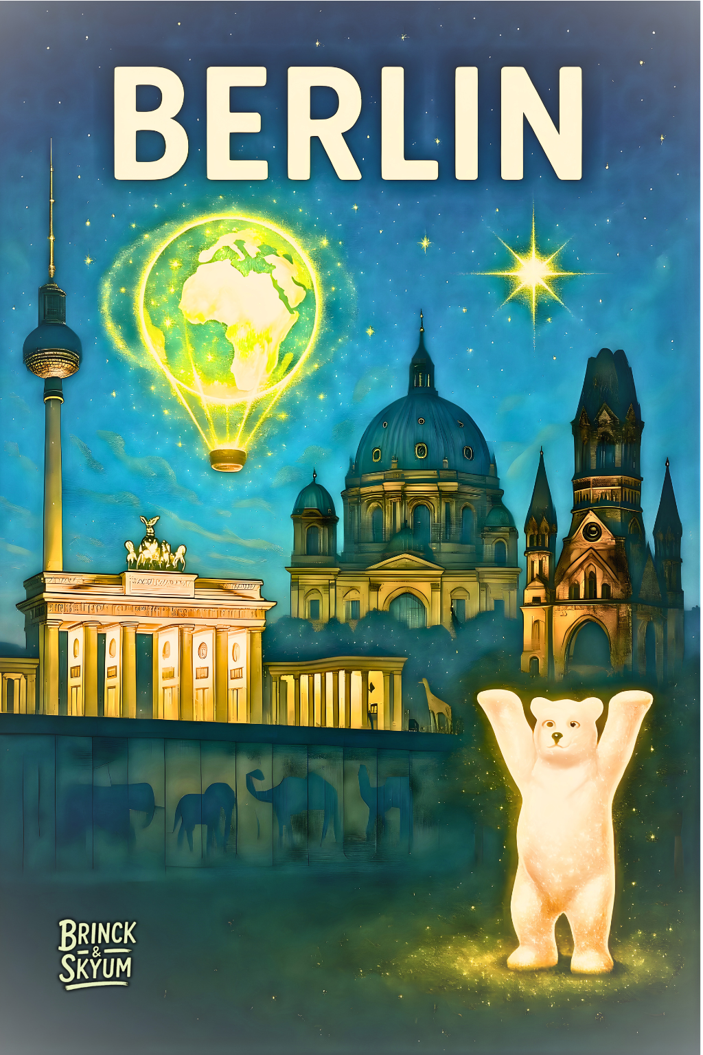 BERLIN | Børneplakat med storbyglimt, farver og fantasi