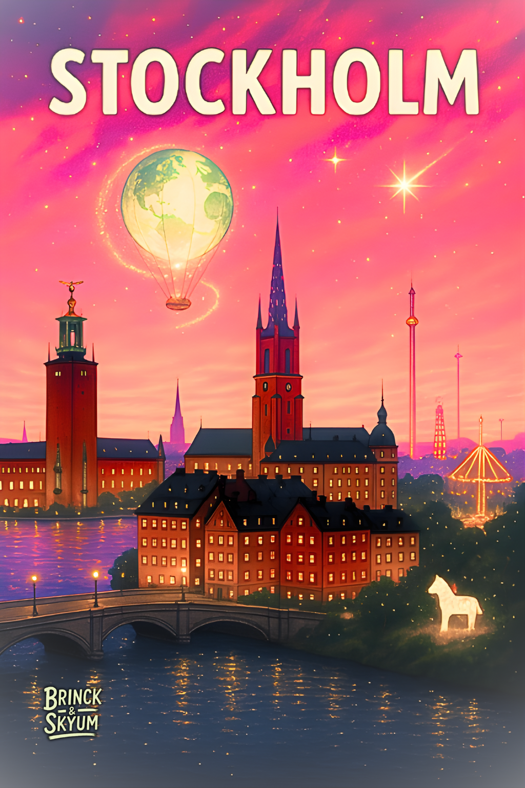 STOCKHOLM | Børneplakat med svensk magi og nattestemning